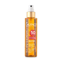 foto сонцезахисна антивікова суха олія для тіла guinot age sun anti-ageing sun dry oil body spf 50, 150 мл