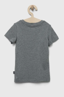 foto дитяча бавовняна футболка puma ess+ 2 col logo tee b колір сірий з принтом