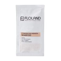 foto відновлювальний шампунь для волосся floland premium silk keratin shampoo з кератином, 10 мл (саше)