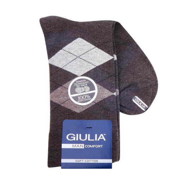 foto шкарпетки чоловічі giulia man comfort melange 02, coffee melange, розмір 39-40