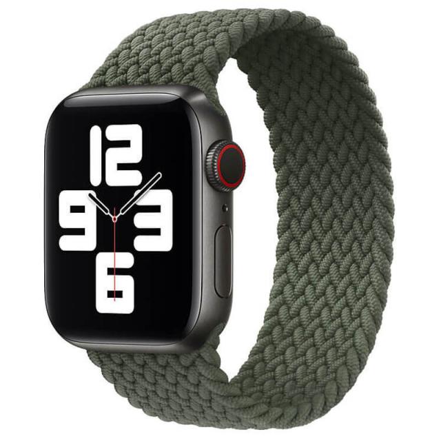 foto ремінець braided solo loop (aaa) для apple watch 42mm/44mm 135mm (зелений)