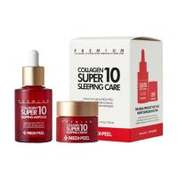foto набір для догляду за обличчям medi-peel collagen super 10 sleeping care set (сироватка, 30 мл + крем, 10 г)