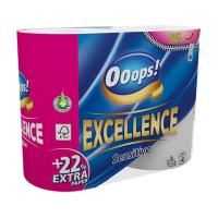 foto туалетний папір ooops! excellence sensitive білий, 3-шаровий, 150 відривів, 4 рулони