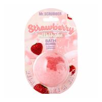 foto бомбочка для ванни mr.scrubber strawberry milkshake bath bomb, 200 г