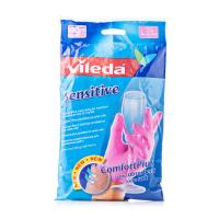 foto рукавички vileda sensitive comfort, рожеві, розмір l, 1 пара