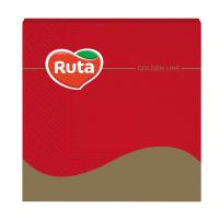 foto серветки столові ruta golden line 33*33 см, 3-шарові, червоні, 20 шт