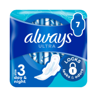 foto гігієнічні прокладки для критичних днів always ultra day & night, розмір 3, 7 шт