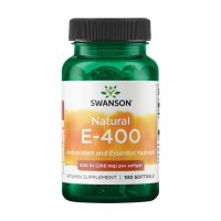 foto дієтична добавка вітаміни в гелевих капсулах swanson natural vitamin e вітамін е, 400 мо, 100 шт