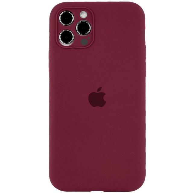 foto чохол silicone case full camera protective (аа) для apple iphone 13 pro max (6.7") (бордовий / plum)
