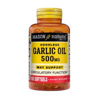 foto харчова добавка в капсулах mason natural garlic oil часникова олія 500 мг, 100 шт