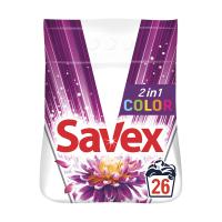 foto пральний порошок для кольорових речей savex 2 in 1 color, автомат, 26 циклів прання, 4 кг