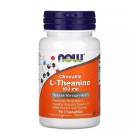foto дієтична добавка в таблетках now foods l-theanine l-теанін, 100 мг, 90 шт