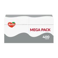 foto серветки столові ruta mega pack 1-шарові, білі, 400 шт