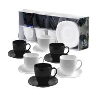 foto чайний сервіз luminarc carine black & white, 12 предметів (d2371)