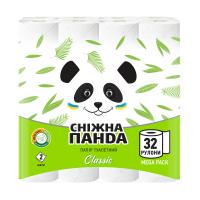 foto туалетний папір сніжна панда classic, 2-шаровий, 142 відриви, 32 шт