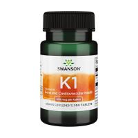 foto дієтична добавка вітаміни в таблетках swanson vitamin k1 вітамін k1, 100 мгк, 100 шт