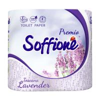 foto туалетний папір soffione toscana lavender тришаровий фіолетовий, 4 шт