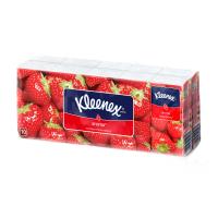 foto паперові носові хустинки kleenex з ароматом полуниці, 2-шарові, 10*10 шт