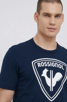foto бавовняна футболка rossignol колір синій з принтом