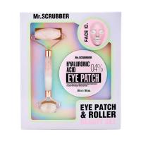 foto подарунковий набір mr. scrubber hyaluronic acid eye patch & roller (патчі для шкіри навколо очей, 100 шт + ролер для масажу обличчя)