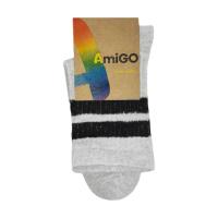 foto шкарпетки дитячі amigo високі, спорт, сірі з чорними смужками,  розмір 20-22