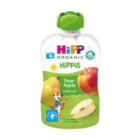 foto дитяче фруктове пюре hipp hippis груша-яблуко, з 4 місяців, 100 г (пауч) (товар критичного імпорту)