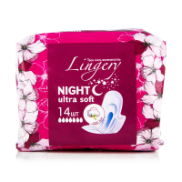 foto прокладки для критичних днів lingery night ultra soft, 14 шт