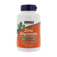 foto харчова добавка мінерали в капсулах now foods zinc glycinate гліцинат цинку, 120 шт