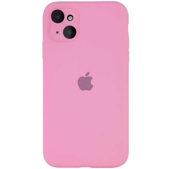 foto чохол silicone case full camera protective (аа) для apple iphone 13 (6.1") (рожевий / light pink)