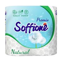 foto туалетний папір soffione natural тришаровий білий, 4 шт