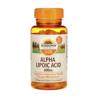 foto дієтична добавка в капсулах sundown alpha lipoic acid альфа-ліпоєва кислота 600 мг, 60 шт