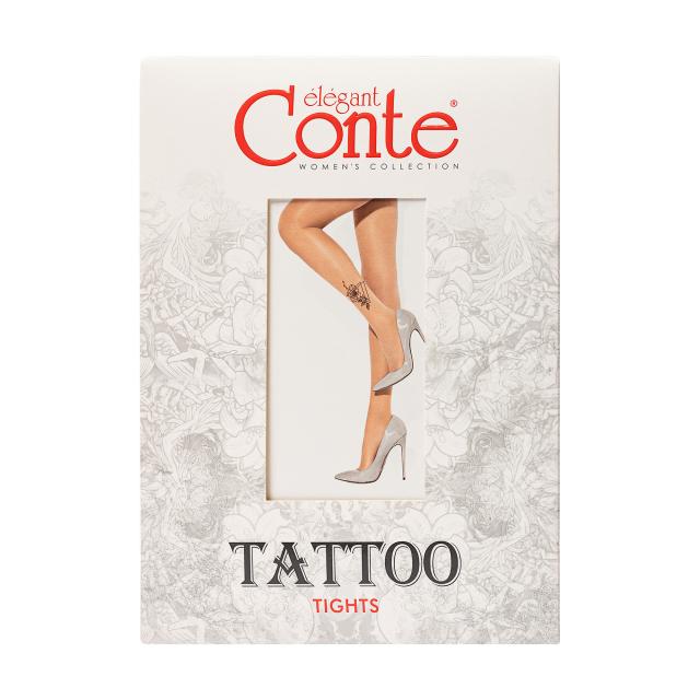 foto фантазійні колготки жіночі conte elegant tattoo 20с-17сп, з малюнком garden, 20 den, 005 bronz, розмір 2
