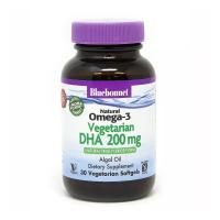 foto дієтична добавка жирні кислоти в капсулах bluebonnet nutrition omega-3 vegetarian dha 200 mg омега-3 з водоростей, 30 шт