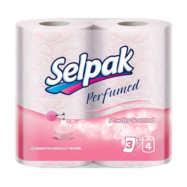 foto туалетний папір selpak perfumed пудра, 3-шаровий, 150 відривів, 4 шт