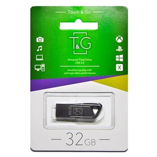 foto флеш-драйв usb flash drive t & g 114 metal series 32gb (чорний)