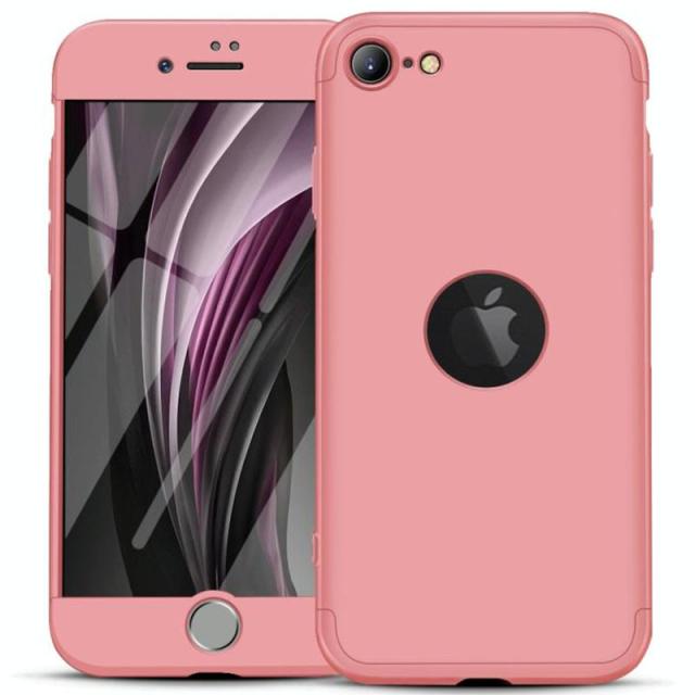 foto пластикова накладка gkk likgus 360 градусів (opp) для apple iphone se (2020) (рожевий / rose gold)