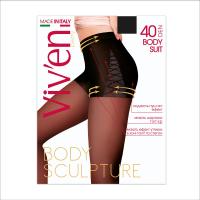 foto колготки жіночі viv'en petty body suit з шортиками та пуш-ап ефектом 40 den, чорні, розмір 3