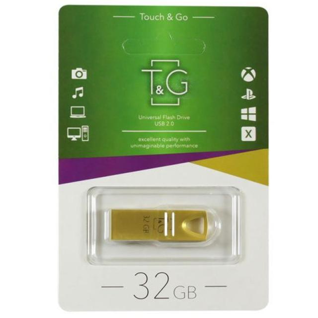 foto флеш-драйв usb flash drive t & g 117 metal series 32gb (золотий)