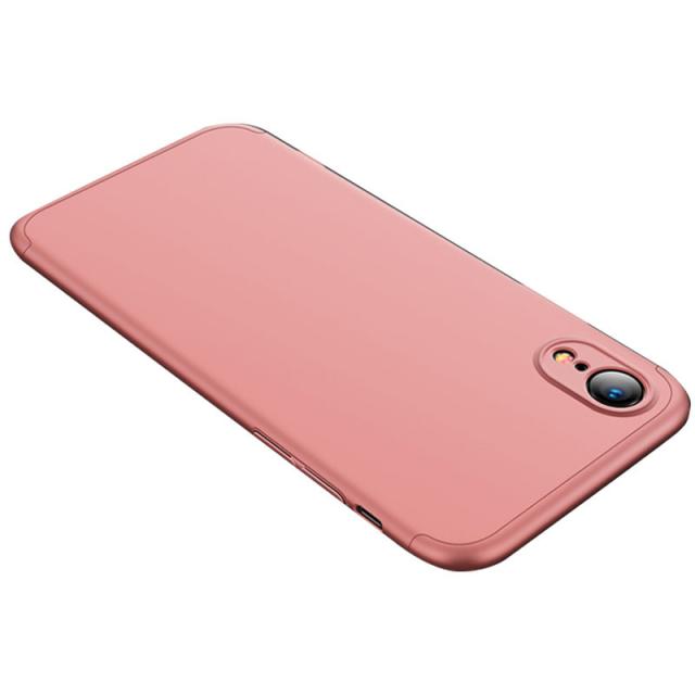foto пластикова накладка gkk likgus 360 градусів (opp) для apple iphone xr (6.1") (рожевий / rose gold)