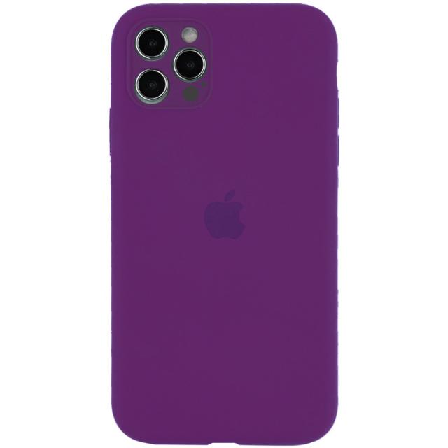foto чохол silicone case full camera protective (аа) для apple iphone 13 pro (6.1") (фіолетовий / grape)