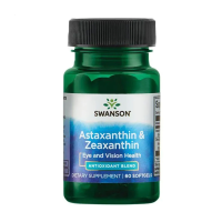 foto дієтична добавка в гелевих капсулах swanson astaxanthin & zeaxanthin астаксантин та зеаксантин, 60 шт