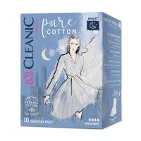 foto гігієнічні прокладки нічні cleanic pure cotton, 10 шт