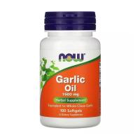 foto дієтична добавка в капсулах now foods garlic oil часникова олія 1500 мг, 100 шт