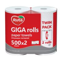 foto паперові рушники ruta giga rolls, 2-шарові, 500*2 відривів, 2 шт