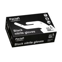 foto рукавички paclan expert нітрилові, чорні, розмір l, 100 шт