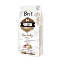foto сухий корм для дорослих та літніх собак brit fresh fit & slim з індичкою та горохом, 2.5 кг