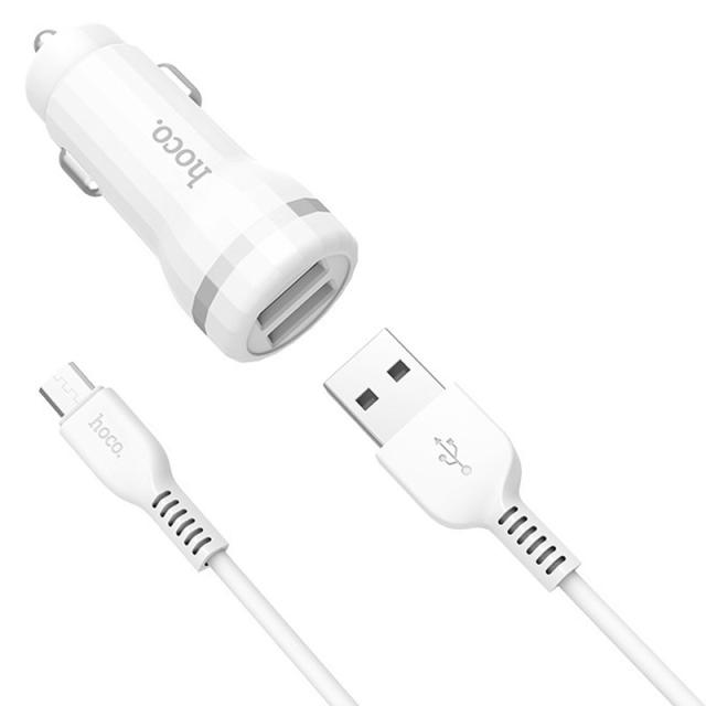 foto азп hoco z27 staunch + cable (micro) 2.4a 2usb