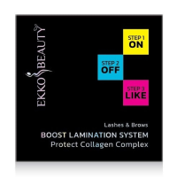 foto набір для ламінування брів та вій ekkobeauty lash & brow boost lamination system protect collagen complex, 3*10 мл