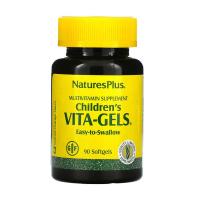 foto харчова добавка комплекс вітамінів для дітей в гелевих капсулах naturesplus children's vita-gels зі смаком апельсину, 90 шт