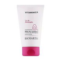 foto очищувальне молочко для обличчя bioearth vitaminica vit e + avocado milky face cleanser, 150 мл